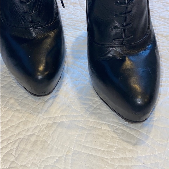 Prada Black Leather Platform High Heel Boots Ankle Booties - Picture 4 of 8